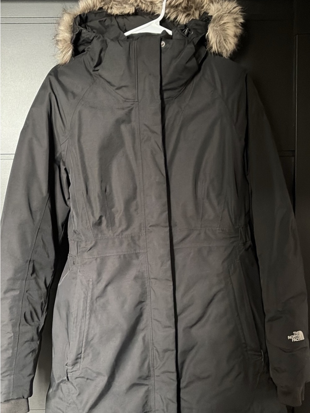 The North Face Women's Black Hooded Parka with Faux-Fur Trim